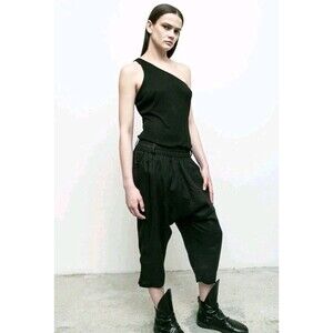 Nicholas K Linen Harem Short Pants Pockets Black Size XXS Weekend Short Linen